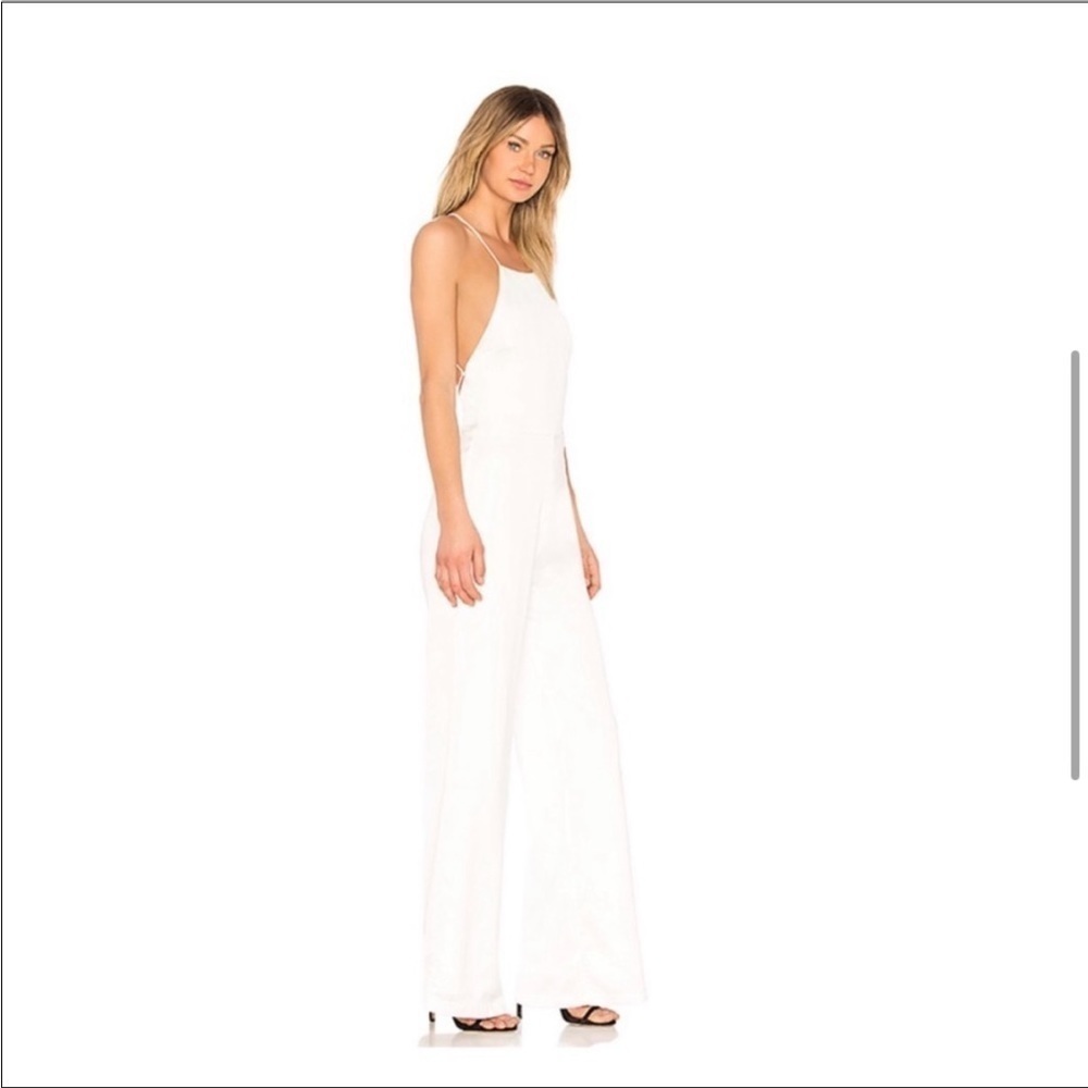 NBD REVOLVE GODDESS JUMPSUIT IVORY WHITE SIZE SMALL NWT ADJUSTABLE STRAPS - Picture 7 of 8
